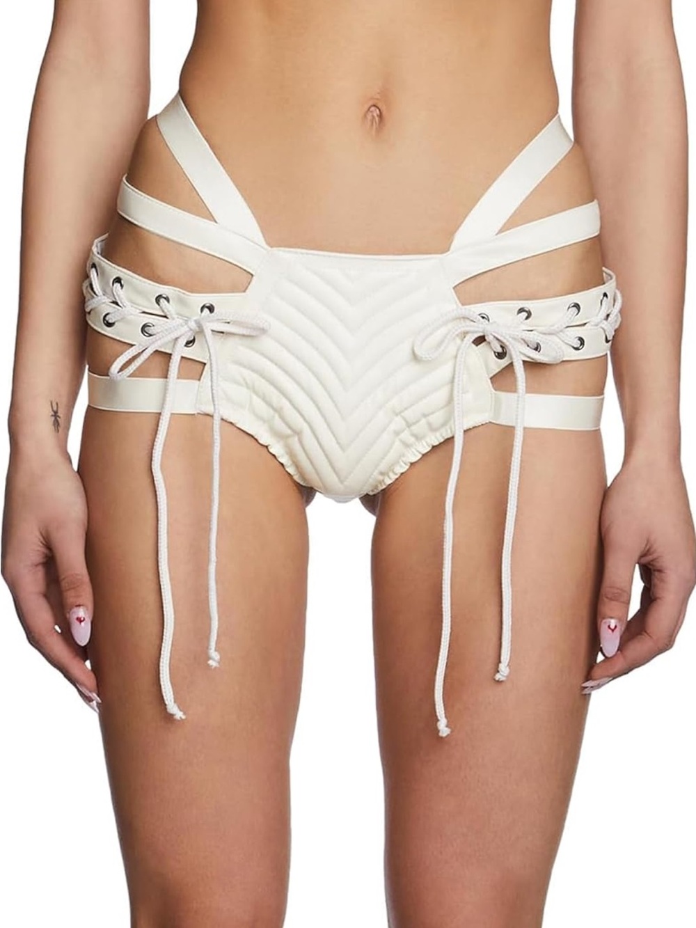 Dolls Kill Rude Awakening Lace-Up Shorts by Club Exx